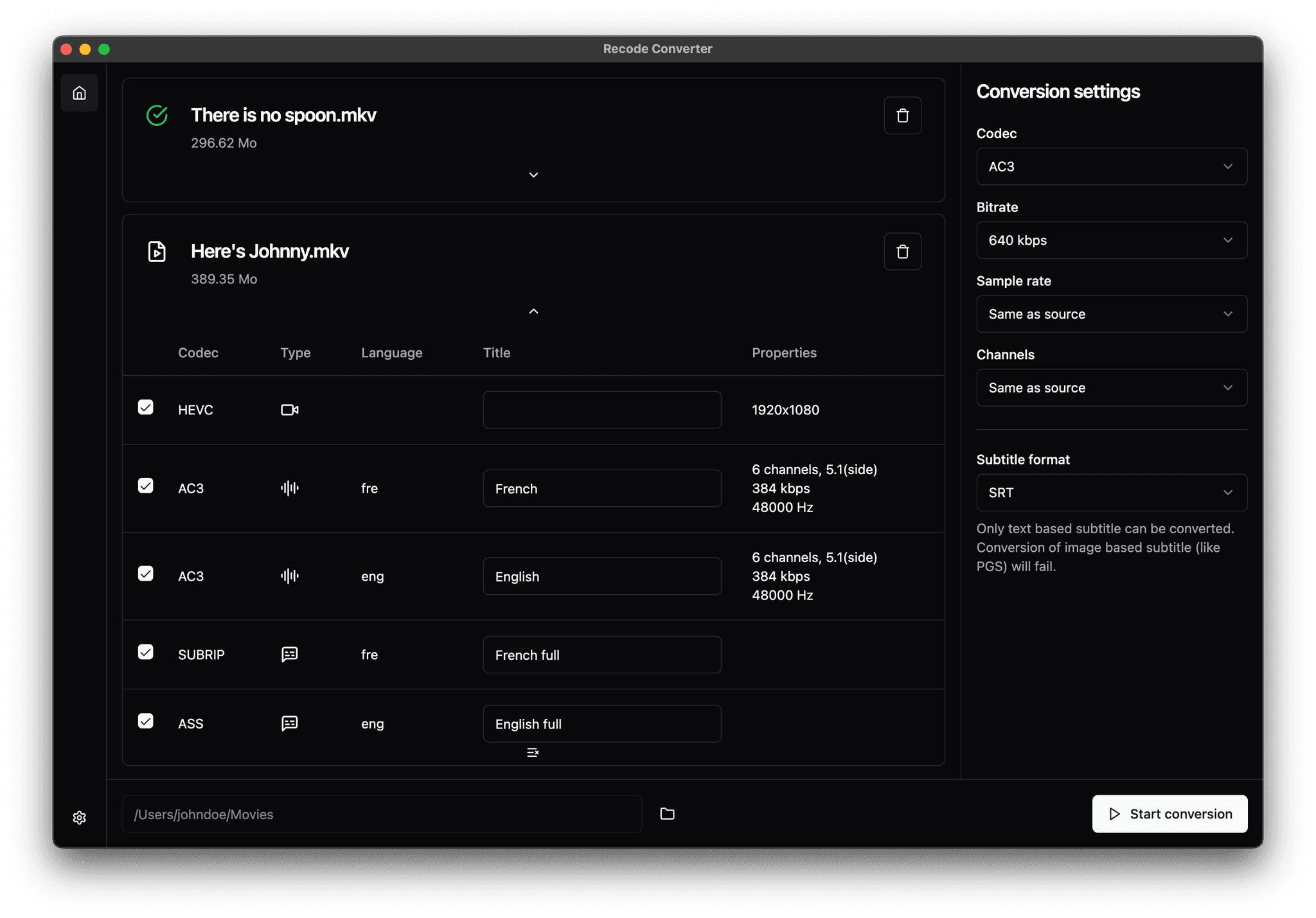 Recode Converter app
