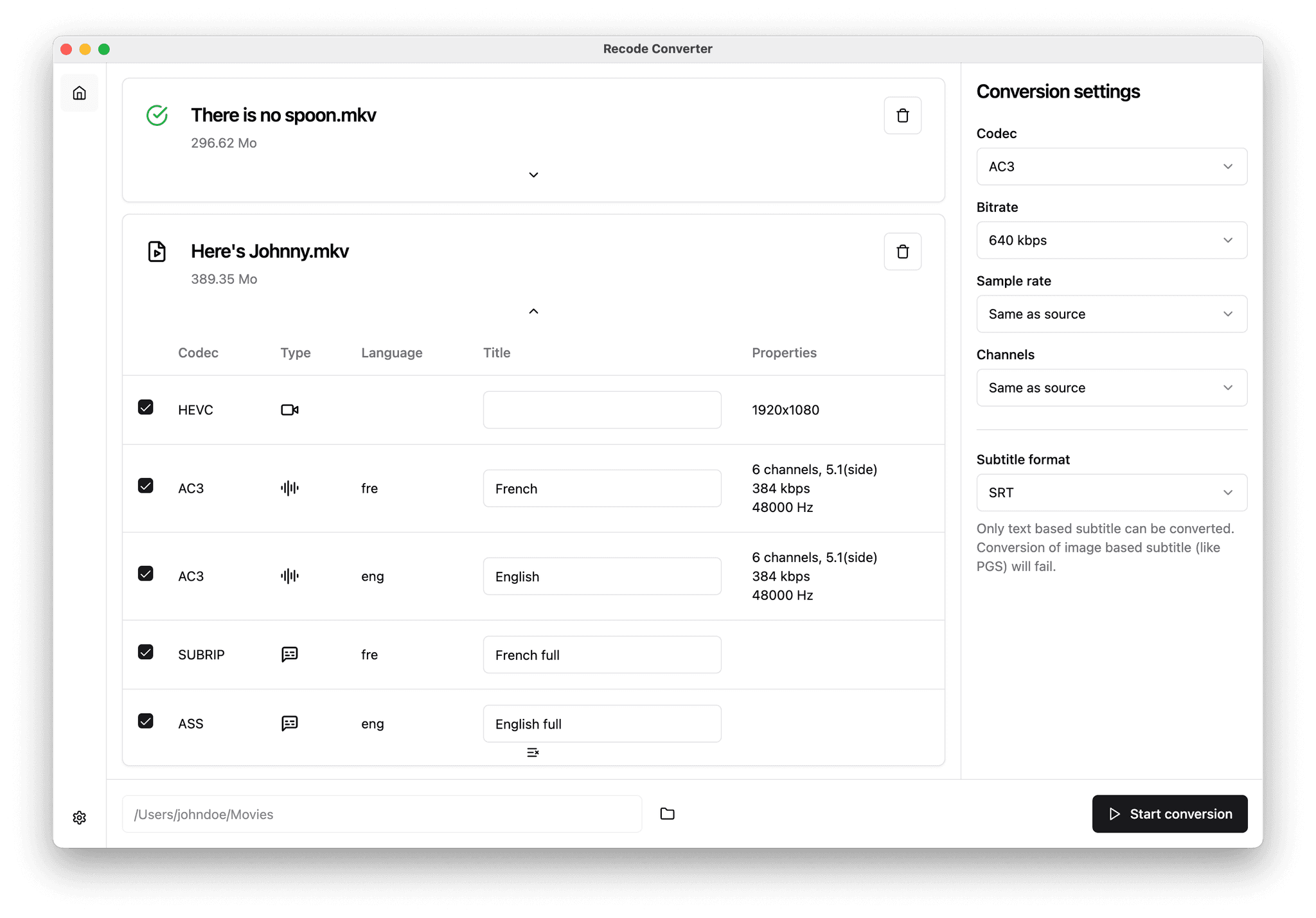 Recode Converter app